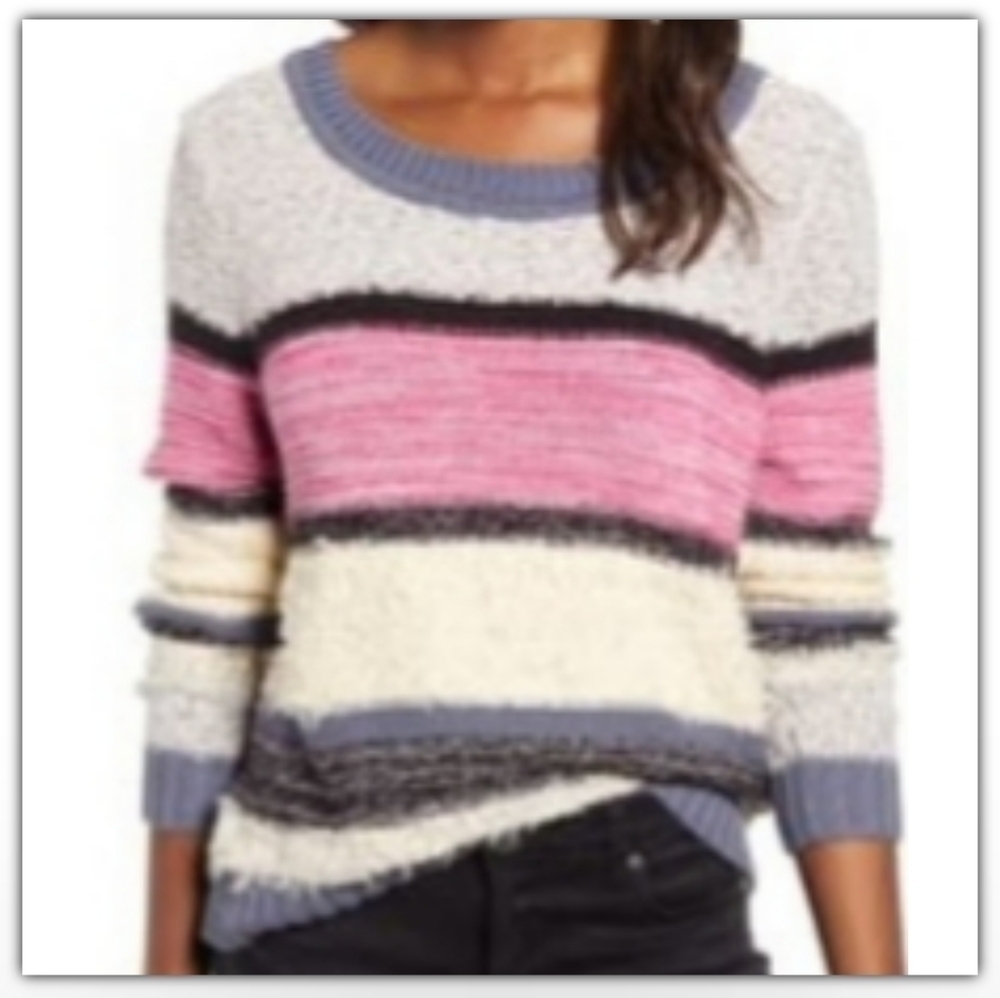 NWT Caslon color block sweater textured striped